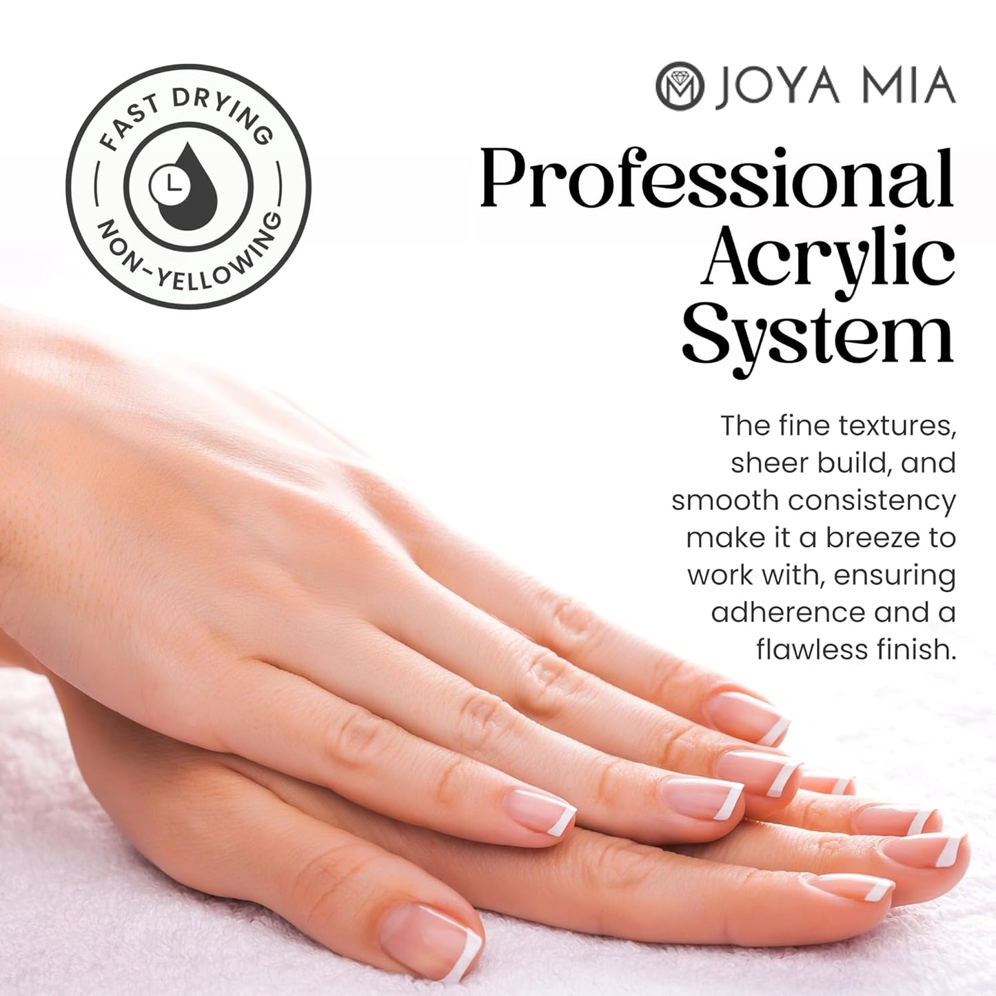 Joya Mia Acrylic Powder for Nails, MMA-Free, Super Adhesion Professional Powder for Flawless & Long-Lasting Nail Enhancements, Easy Application, Vibrant & Stunning Colors - Topaz Pink, 8 oz