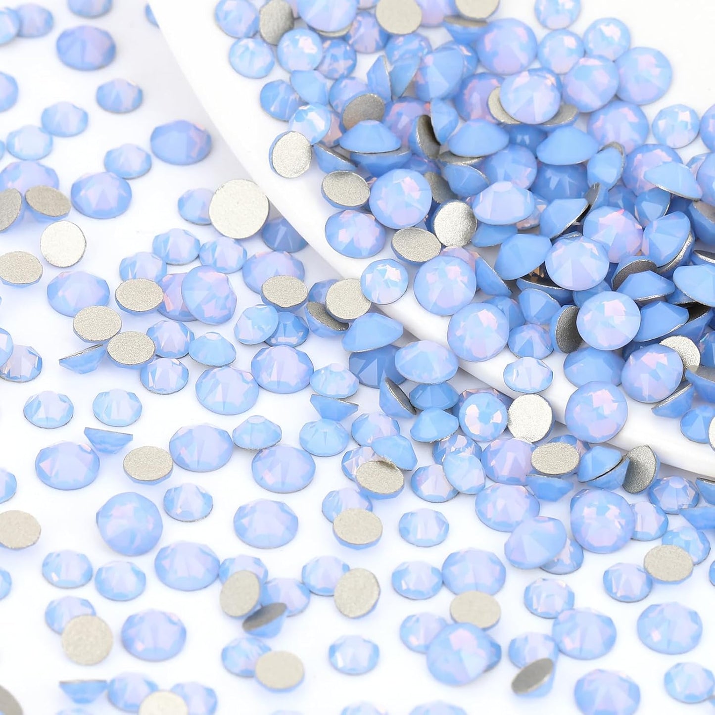 Novani Blue Opal Rhinestones 1440pcs Flat Back Round Rhinestone Style 2088 Sparkly Crystal Gemstones for Nail Art and Crafting SS16,3.8-4.0mm