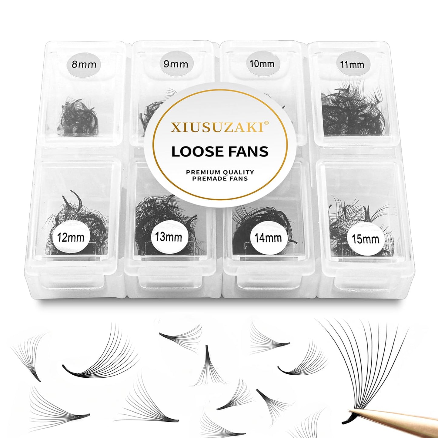 Premade Fans Eyelash Extensions 600 Fans 8D Premade Lash Fans Volume Lash Extensions 0.07 Thickness Eyelash Extension D Curl Mix 8-15mm Fluffy Soft Handmade Loose Fan(600Fans-8D-0.07-D,8-15mm)
