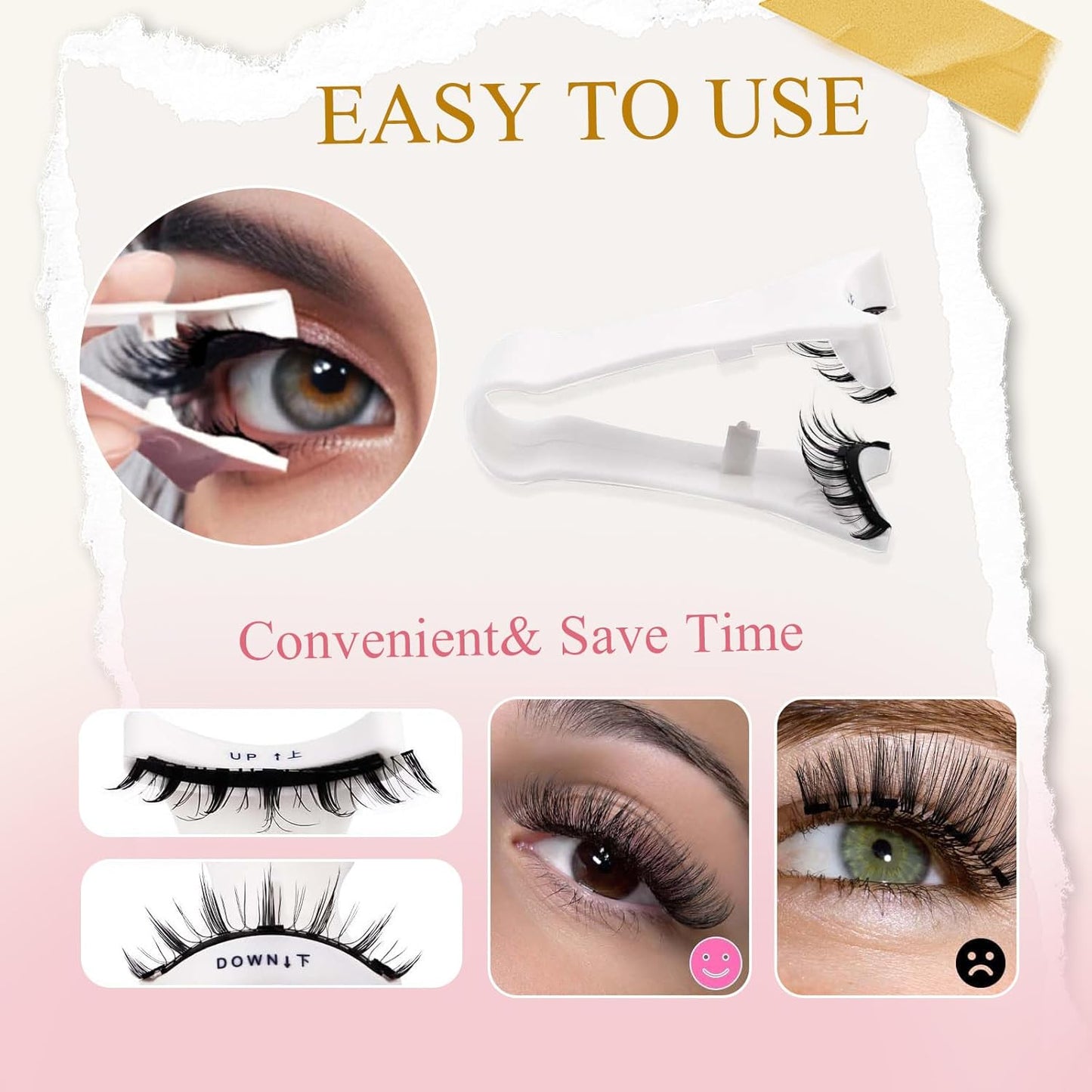 Ealra Craft Magnetic Eyelashes with Applicator,Lumentes Magnetic Eyelashes,3D Soft Flex,Reusable No Glue Needed Soft Lashes for Wmen with All-Day Wear(Natural#04+Simple#06)