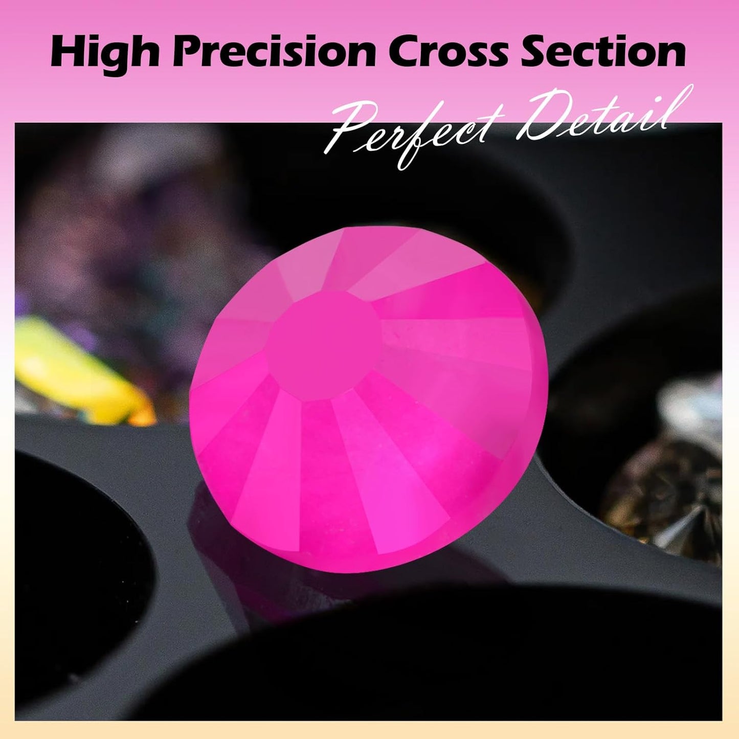 Neon Rose Flatback Rhinestones, Glass Rhinestones for Nail Art and Craft, Glue Fix, Loose Crystal Gemstones(Neon Rose, SS16, 1440pcs, 3.8-4.0mm)