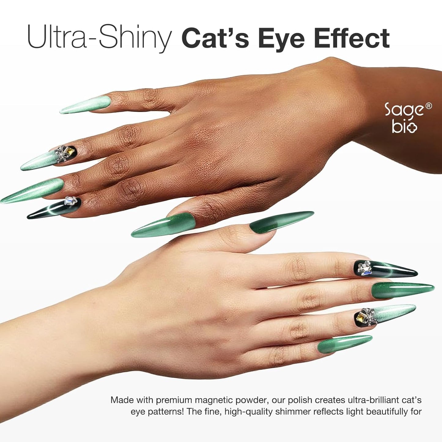 15ml Cat Eye Gel Nail Polish with Magnet Shimmer Glass Bead Effect 16