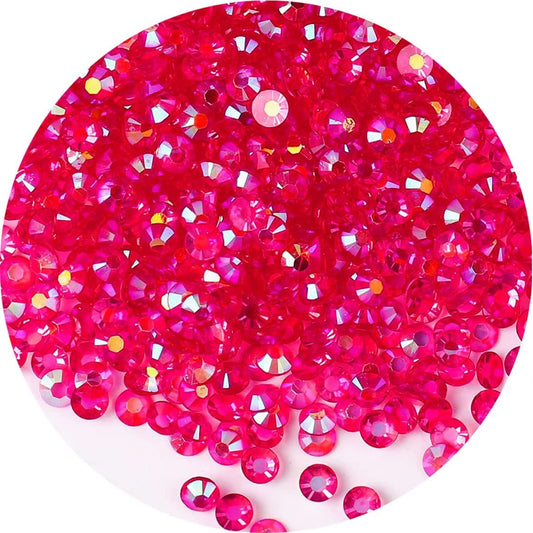 1440 Pcs SS20 5mm AB Flatback Rhinestones for Nails Art Crafts Transparent Glitter Round Gems Crystals DIY Clothes Shoes(Clear Dark Rose Red AB)