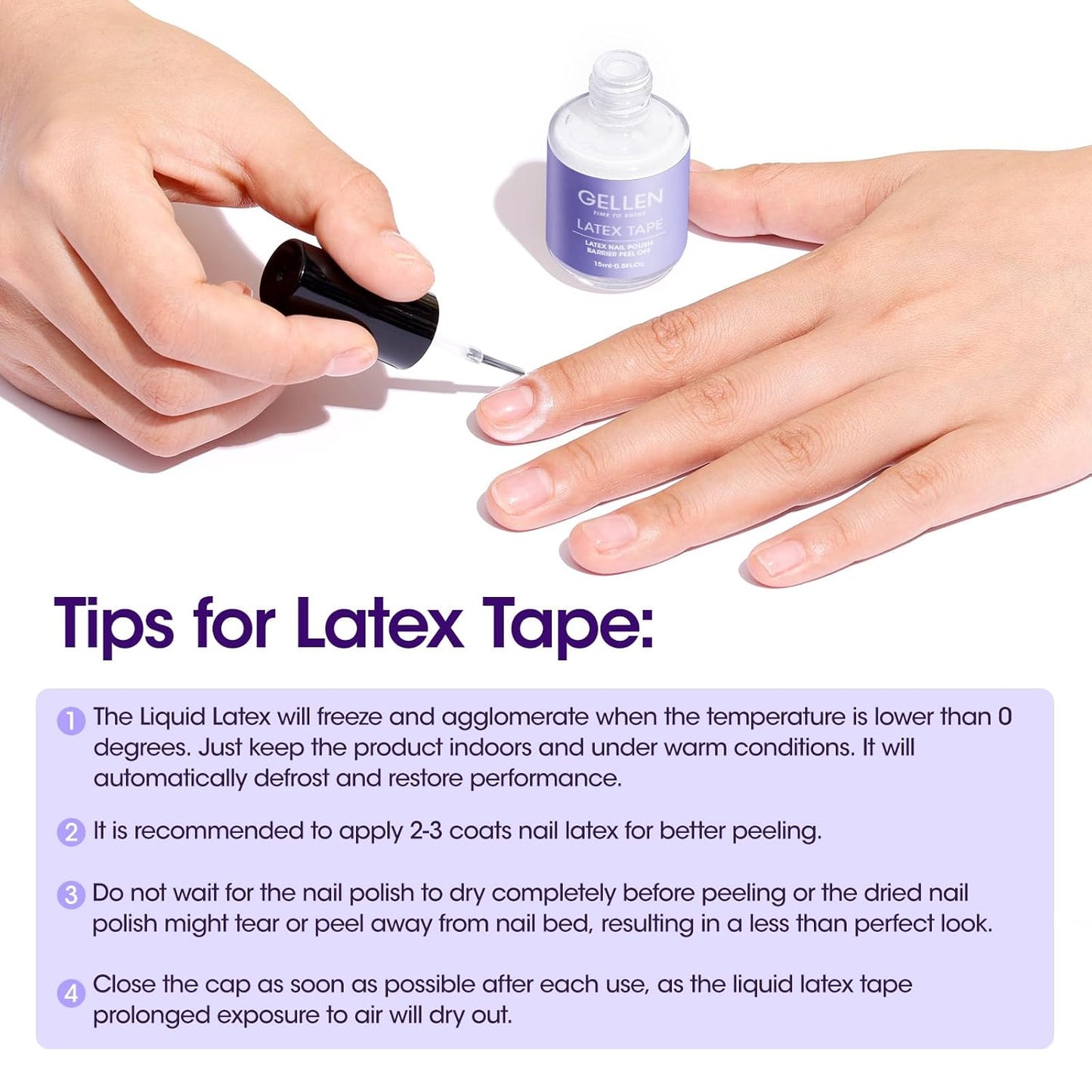 Gellen Gel Polish Remover Kit - Gel Nail Polish Remover with Latex Tape Peel Off Liquid and Manicure Tools, Quick & Easy Gel Polish Remover in 2-5 minutes, No Damage to Nails