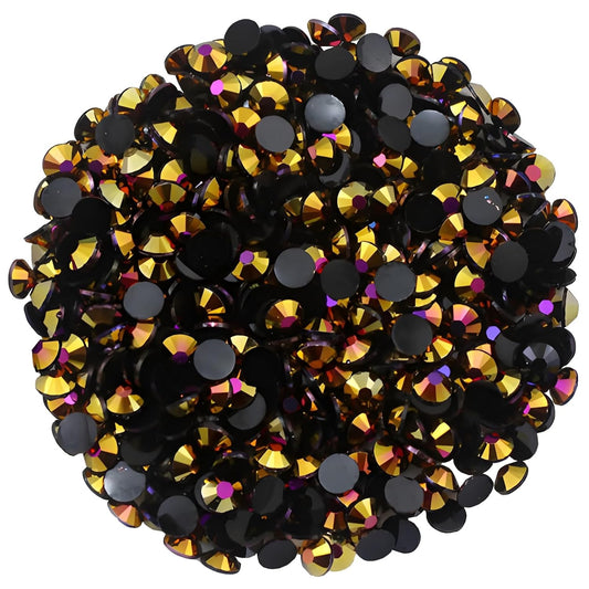 1440 Pcs SS20 5mm Flatback Rhinestones for Nails Art Crafts Glitter Round Shine Gems AB Crystals DIY Clothes Shoes （Black-Bottom RoseRed AB）