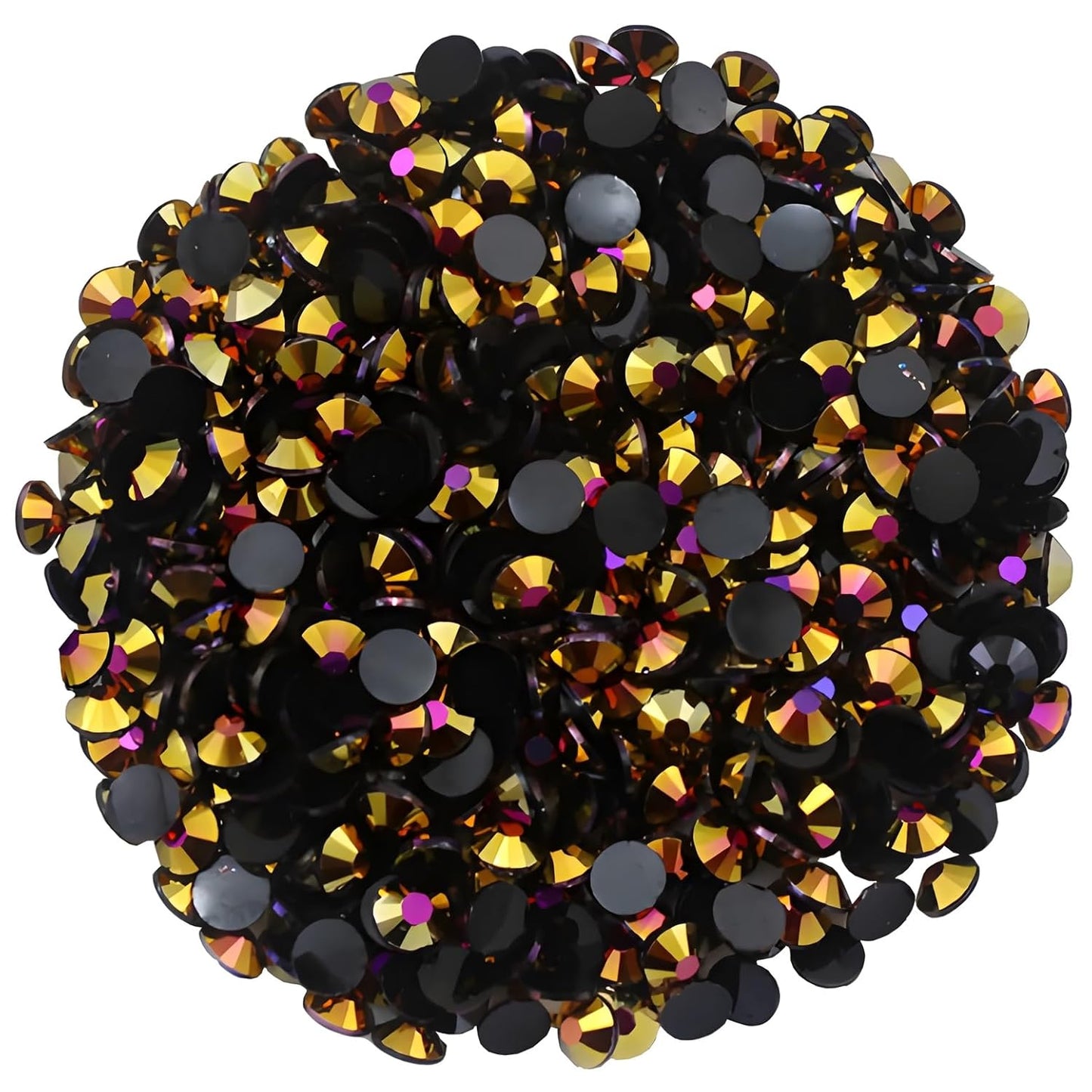 4500 Pcs SS6 2mm AB Flatback Rhinestones for Nails Art Crafts Glitter Round Shine Gems Crystals DIY Clothes Shoes （Black-Bottom RoseRed AB）