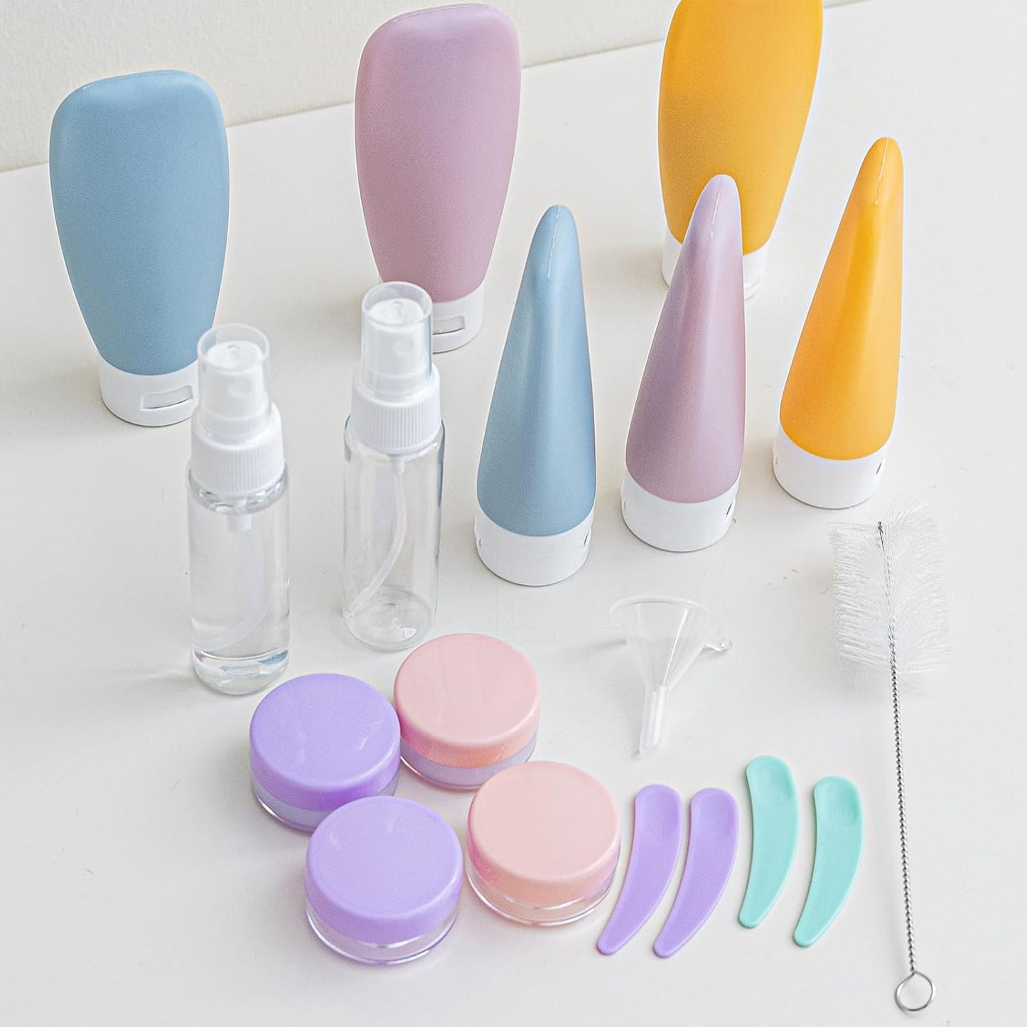 20 Pack Travel Bottles Set for Toiletries TSA Approved, Leak Proof Travel Size Containers Kit Portable Refillable Travel Accessories for Shampoo Conditioner Lotion Liquids (Multi-color)