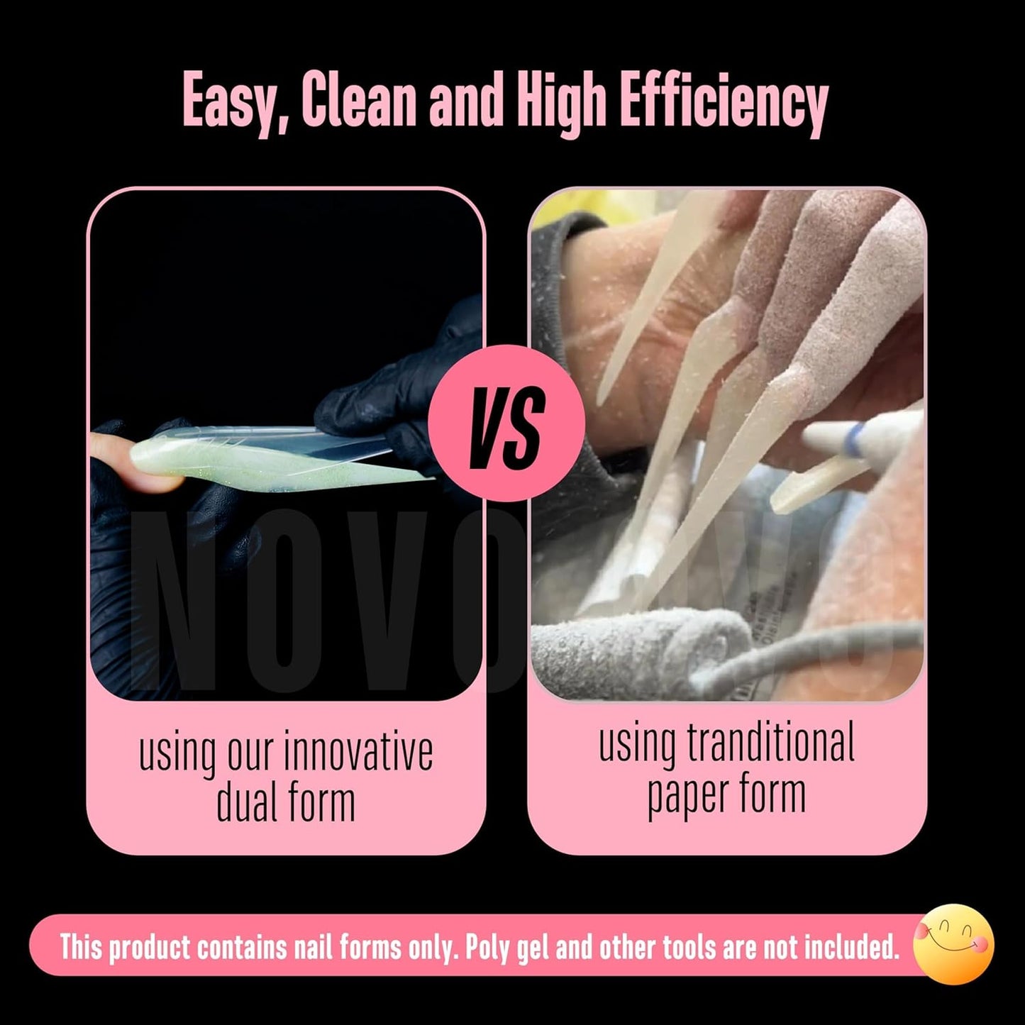 Hallowee Extra Long Stiletto Butterfly Wing Arrow Nail Dual Forms for Polygel Extension, NOT NAIL TIPS, XXXXL 4XL 5XL, Reusable Full Cover Molds For Builder/Harde/Polygel 70 Pcs x 14 sizes