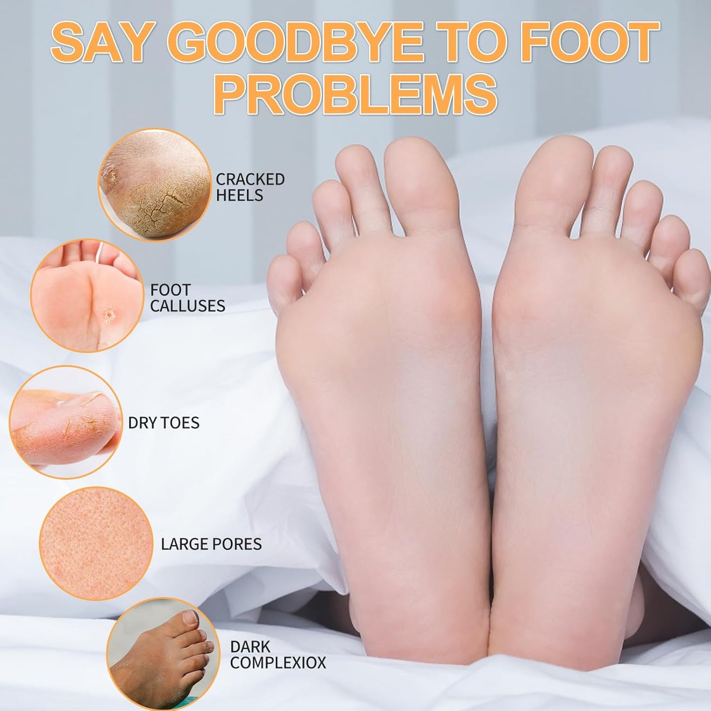 Pedicure Kit Foot Soak Set: Bubble Salt, Sugar Scrub, Massage Mask, Massage Lotion in a Box, 4 Step Foot Spa Kit for Dry Feet, Calluses and Tired Feet(1 Set Tropical Fruit)