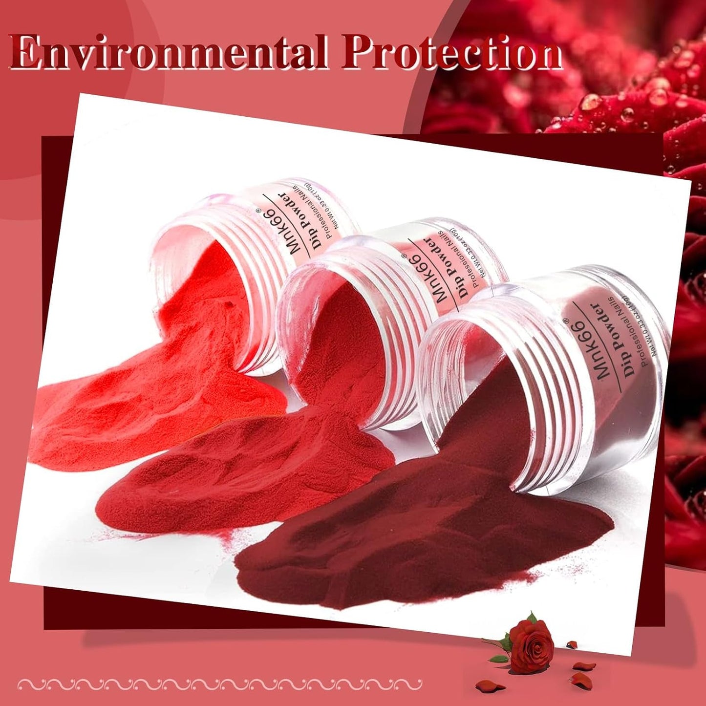 6 Colors Dip Powder Set, Red Black Holographic Glitter Christmas Dipping Powder Color Set, Glossy Nail Art Manicure DIY Salon Home Gift for Ladies (YYSDDPS-No.11-6pcs)