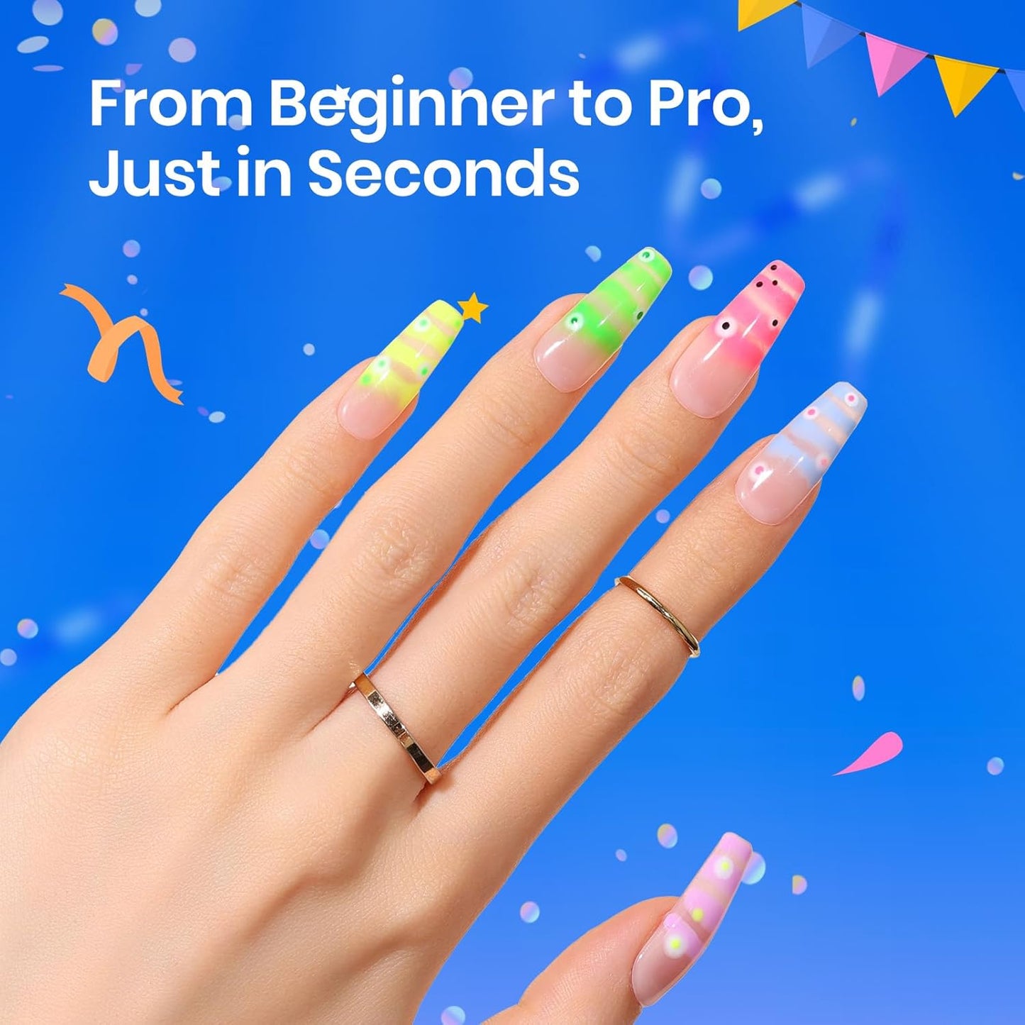 Beetles Blooming Gel & Base Top Coat Set, 3PCS 15ML Shine Finish Long Lasting No Wipe Top Coat Gel Nail Polish Base Spreading Marble Effect Soak off UV LED Nail Art Gifts for Women