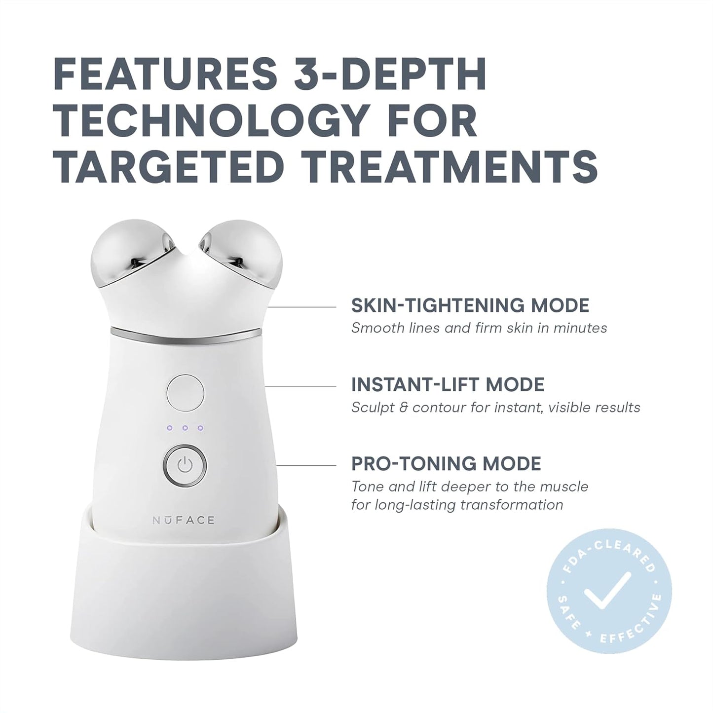 NuFACE TRINITY+ Microcurrent Facial Device Kit - FDA Cleared Face Sculpting & Neck Tightening Device to Contour Cheeks & Brows + Microcurrent Gel Activator & Silk Creme - Sandy Rose
