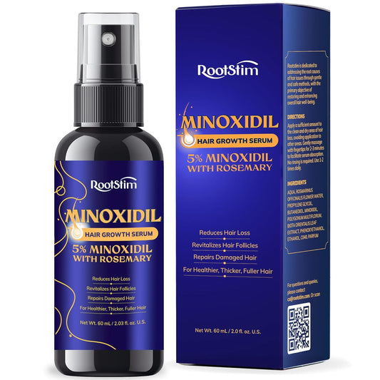 5% Minoxidil Hair Growth for Men and Women: Extra Strength Minoxidil Hair Loss Treatment Serum with Rosemary for Faster Stronger Thicker Hair Growth 60ML