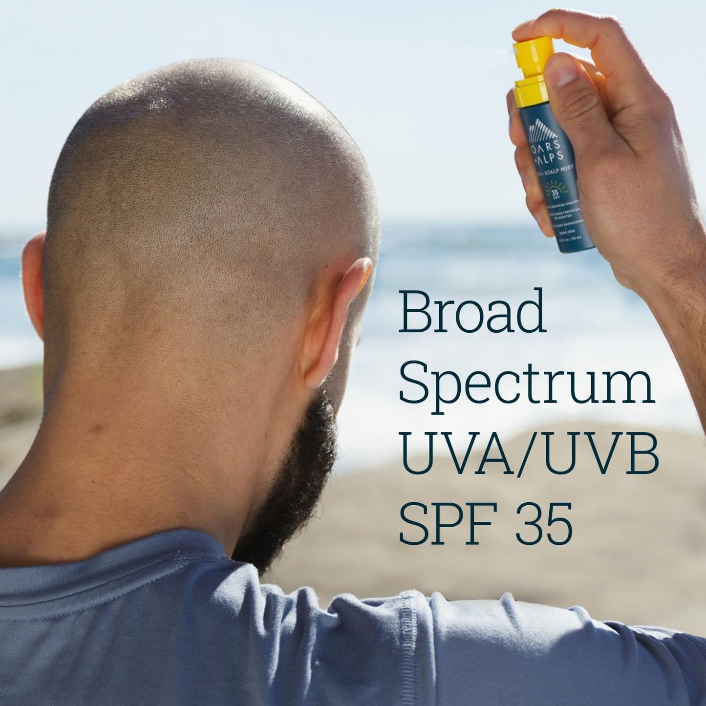 Oars + Alps Face & Scalp Sunscreen Spray Mist, SPF 35 Facial & Hair Sunscreen, Protects from Blue Light, Incfused with Aloe Vera + Cucumber, Water & Sweat Resistant, Summer Splash Scent, 2pk