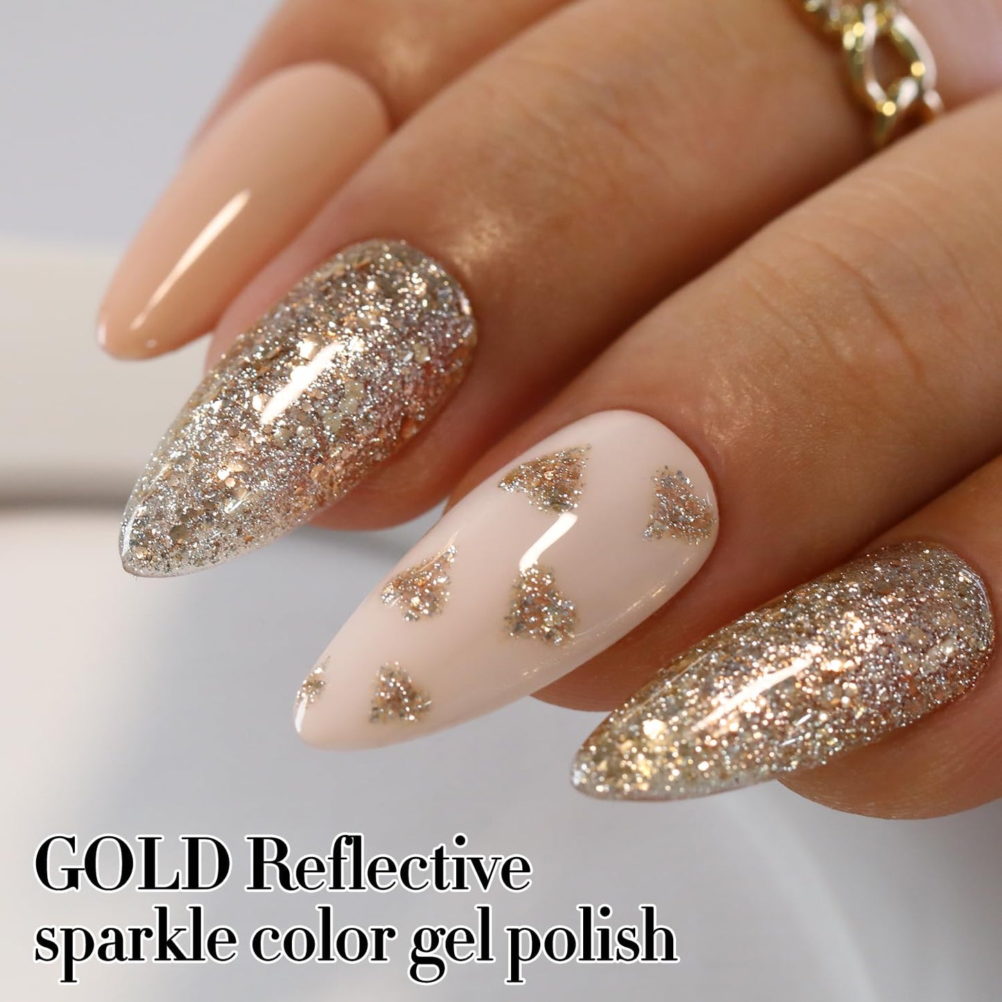 Double Rhythm 15ML Glitter Gel Polish Shimmer Reflective Holographic Color Magnetic for Nail Art Salon DIY at Home (B1117)