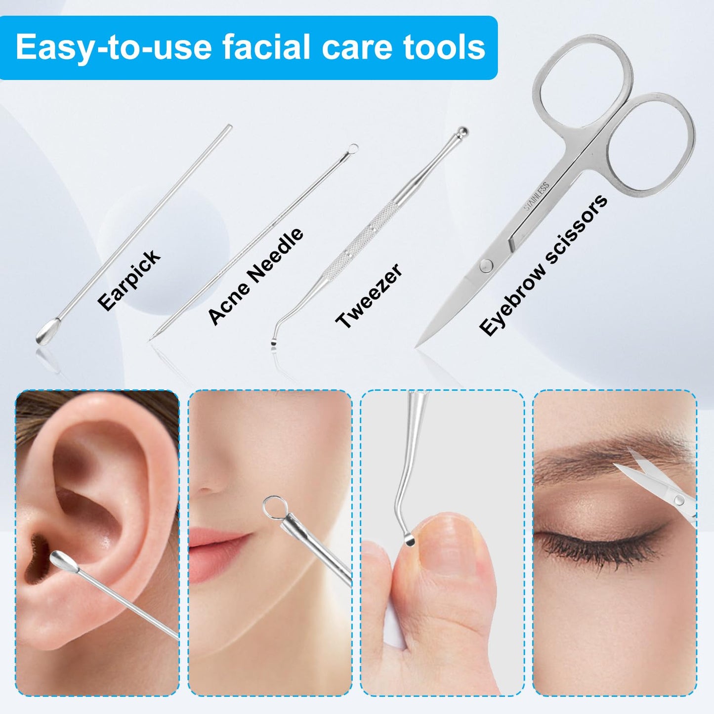 Nail Kit, Manicure Kit, Nail Care Kit for Men, Manicure Pedicure Set, Nail Clippers Toenail Clippers Kit, Professional Manicure Kit Pedicure Kit, Black Travel Case, Set of 12.