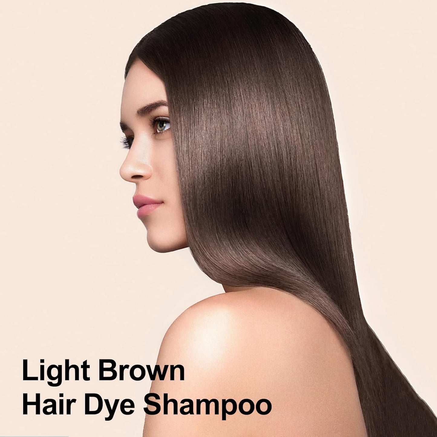 Hair Dye Shampoo 3 in 1, Light Brown Hair Dye 16.9 FL Oz, Hair Shampoo, Semi-Permanent Hair Color Shampoo, Lasts 30 Days (Light Brown)