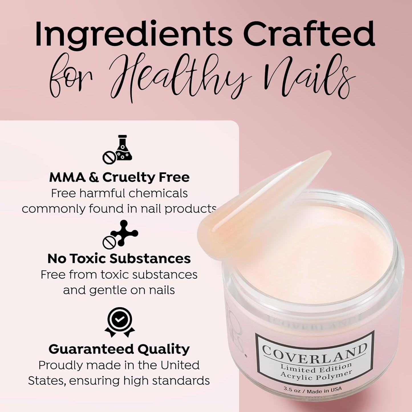 Coverland Acrylic Powder 3.5oz "Peachy Nude" - Limited Edition