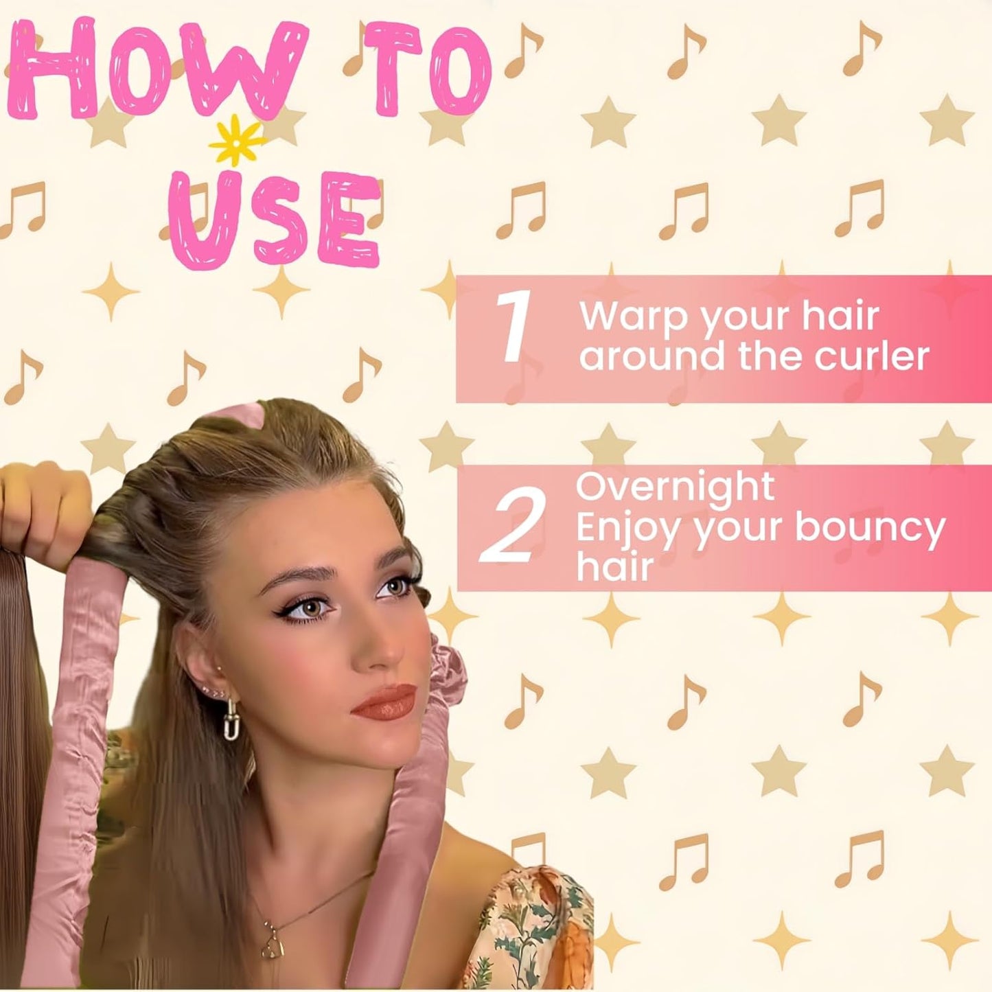 Serenade Sparkling Satin Heatless Curls Overnight, Heatless Hair Clurer Curling Rod Headband, No Heat Curling Rod Hair Roller for Women and Girls to sleep in, Blue