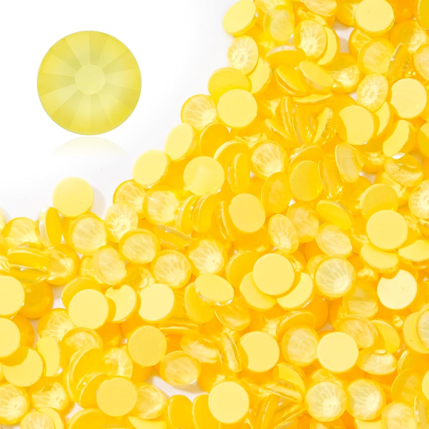 Neon Yellow Flatback Rhinestones, Glass Rhinestones for Nail Art and Craft, Glue Fix, Loose Crystal Gemstones(Neon Yellow, SS6, 1440pcs, 1.9-2.0mm)