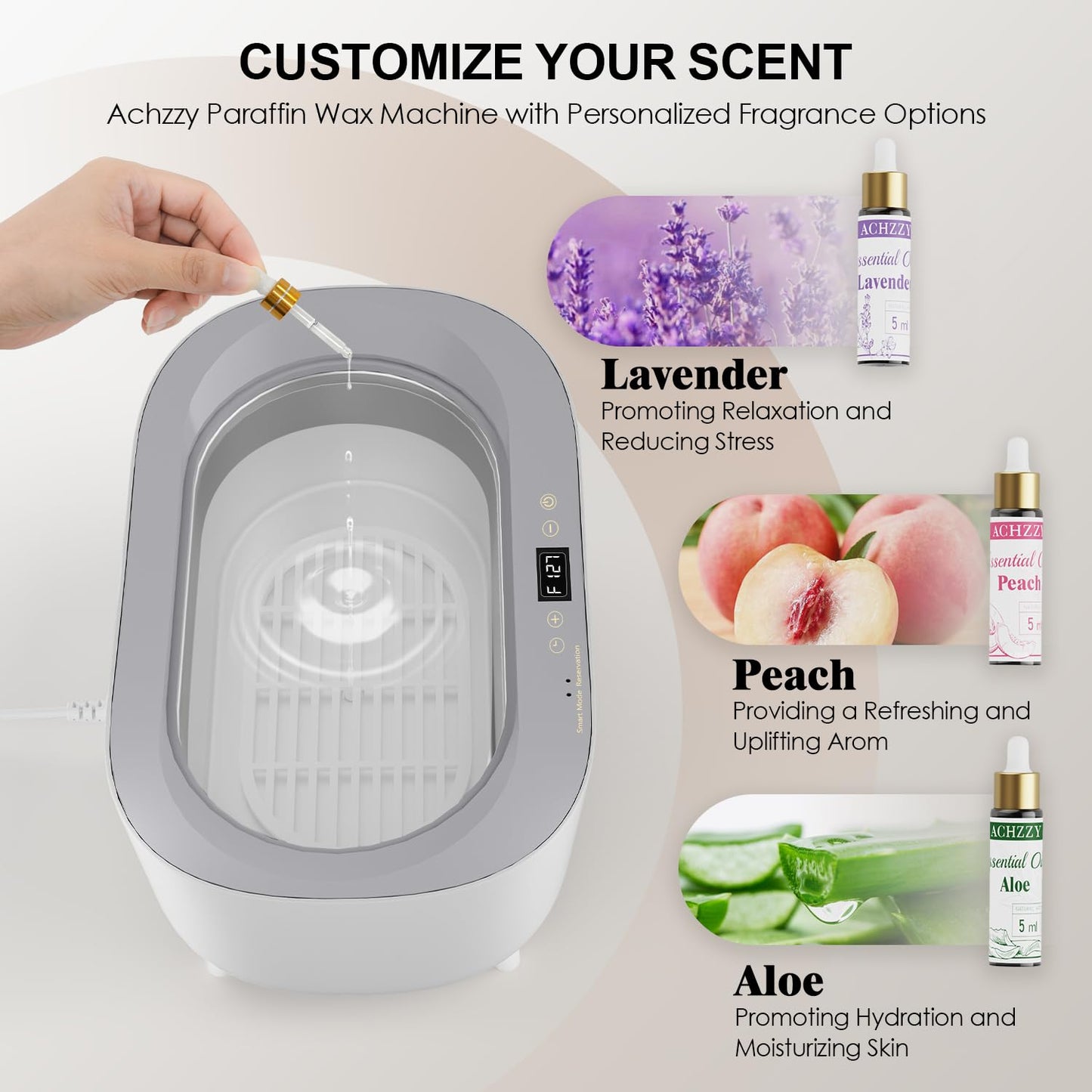 Paraffin Wax Machine for Hands and Feet, 5000ml Professional Wax Warmer with Temperature Control, Smart Heating, Stainless Steel Inner Pot, Moisturizing Hot Wax Bath with Unscented Refills