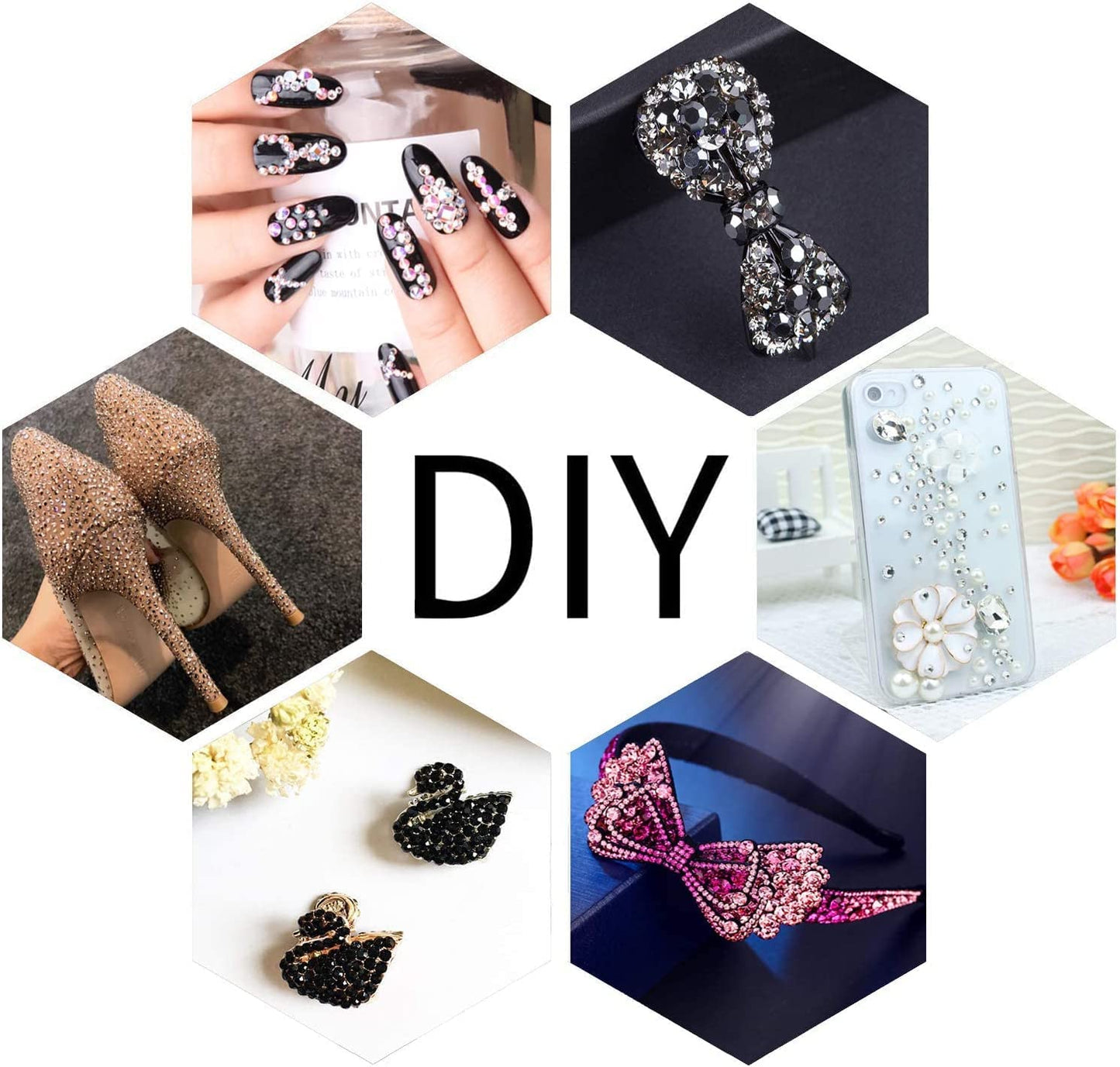 LPBeads 6000 Pieces Tanzanite Non Hotfix Rhinestones 6 Sizes Round Crystal Glass Flat Back Rhinestones with Tweezers and Picking Pen for Nail Art Crafts Clothes Bags DIY