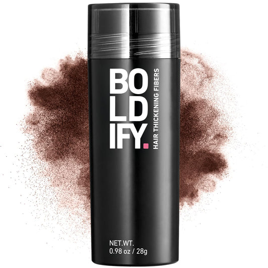 BOLDIFY Hair Fibers (28g) - Fill In Thinning and Fine Hair for an Instantly Fuller, Thicker Look - 14 Shades for Women & Men - Hazel Brown