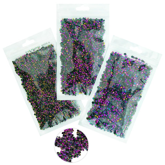 16000PCS Vibrant Purple AB Resin Rhinestones for Crafting 3mm 4mm 5mm Flatback Jelly Stones Bulk SS10 SS16 SS20 Diamonds Gems Charms for Nails Face Eyes Makeup Tumblers Bottles Crafts Clothes