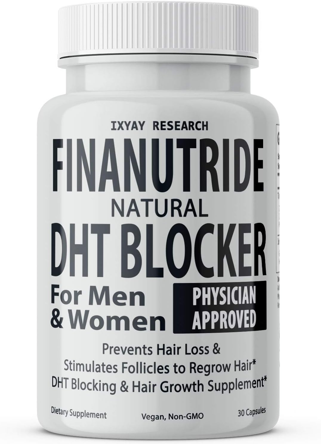 Finanutride Natural DHT Blocker & Hair Growth Capsules - Prevent Hair Loss, Stimulate Follicles, Proprietary Regrowth Treatment