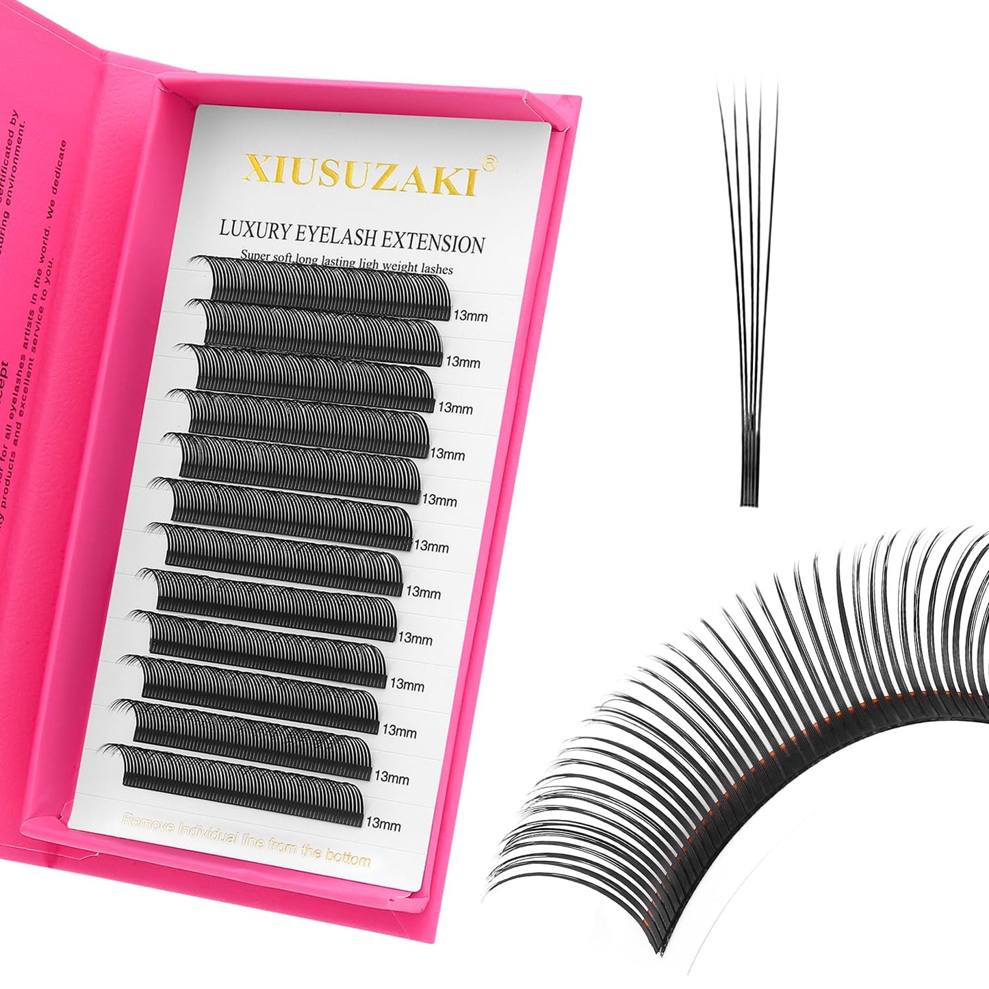 5D Flower Lash Extensions Spikes Lashes 0.07 Matte Black D Curl Lashes 11mm Volume Eyelash Extension Lash Trays Professional Use(5D Flower,0.07-D,11mm)