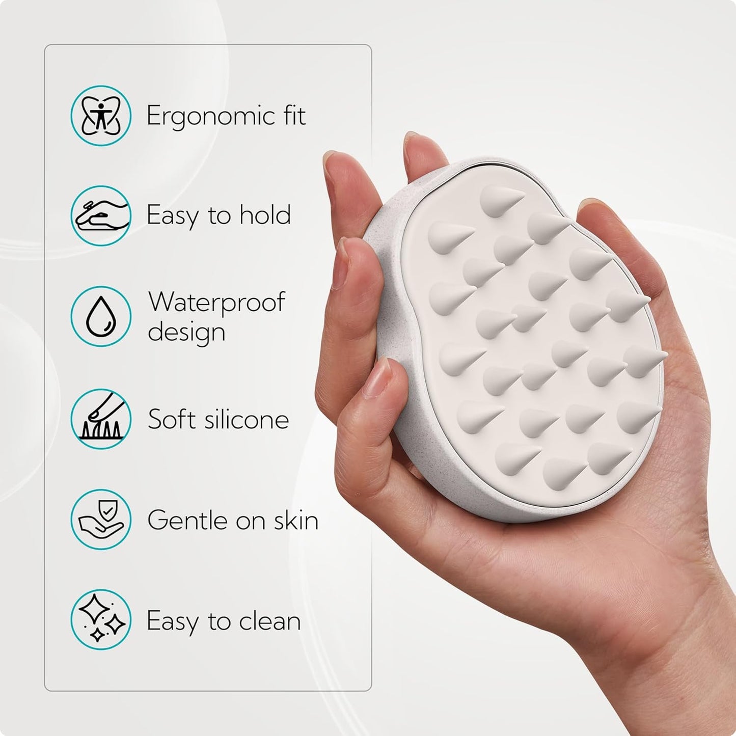 HEETA Scalp Massager 2 Pack for Hair Growth, Soft Silicone Bristles to Remove Dandruff and Relieve Itching, Scalp Scrubber for Hair Care Relax, Shampoo Brush for Wet Dry Use, New Grey & Beige