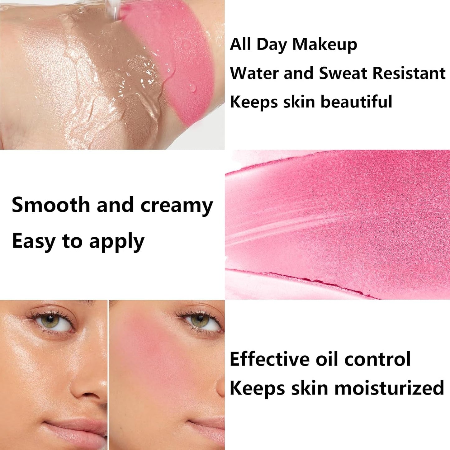 3Pcs Cream Contour Stick Makeup Kit, Shades with Highlighter, Blush and Bronzer Contour Stick for Sculpt the Cheeks, Long Lasting, Waterproof, Matte & Dewy Finish LIGHT(1+3+4)