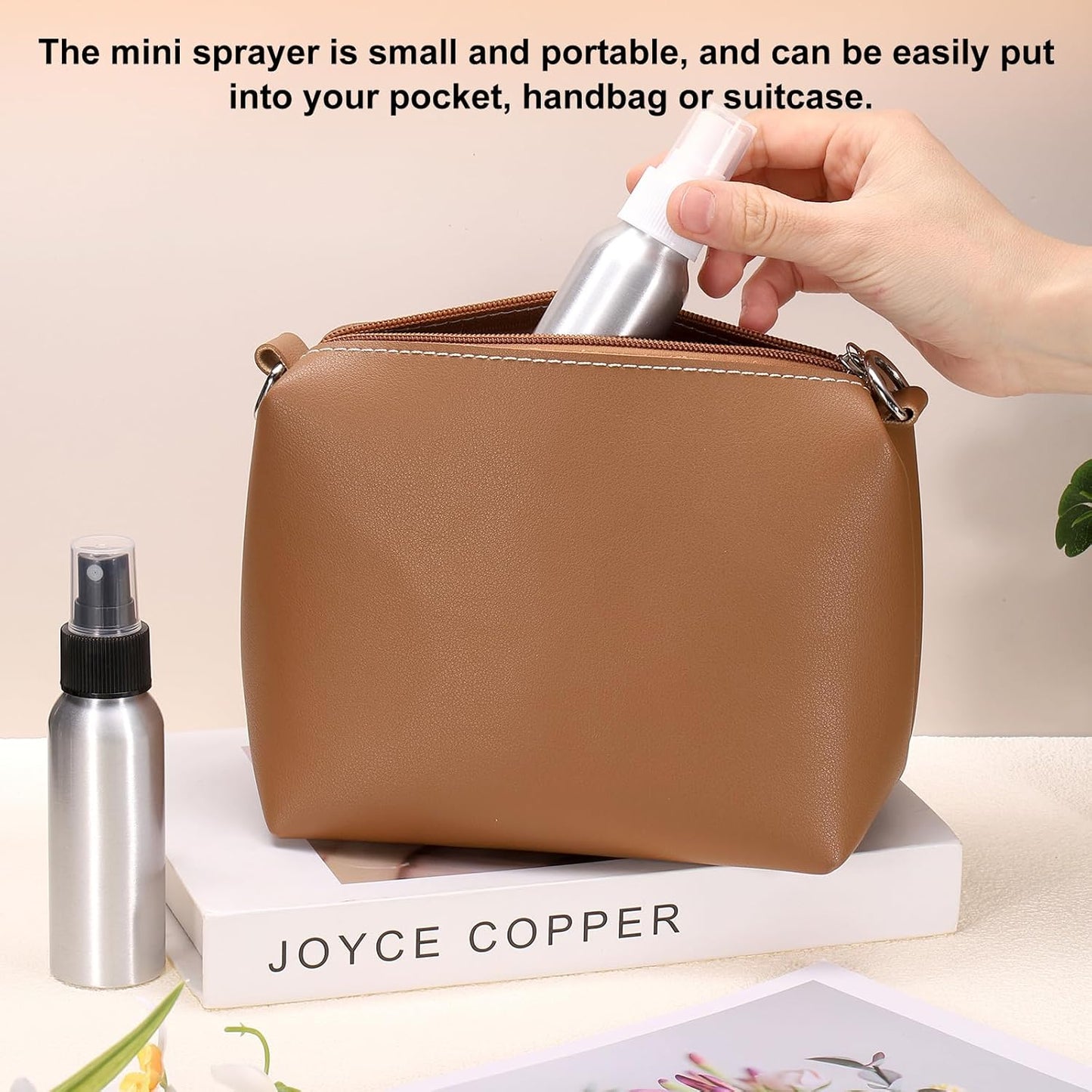 HARFINGTON 3pcs Aluminum Fine Mist Spray Bottles 150ml/5oz Metal Small Liquid Alcohol Refillable Travel Container with White Plastic Nozzle Cap for Perfume Skincare Cosmetic Storage Bottle