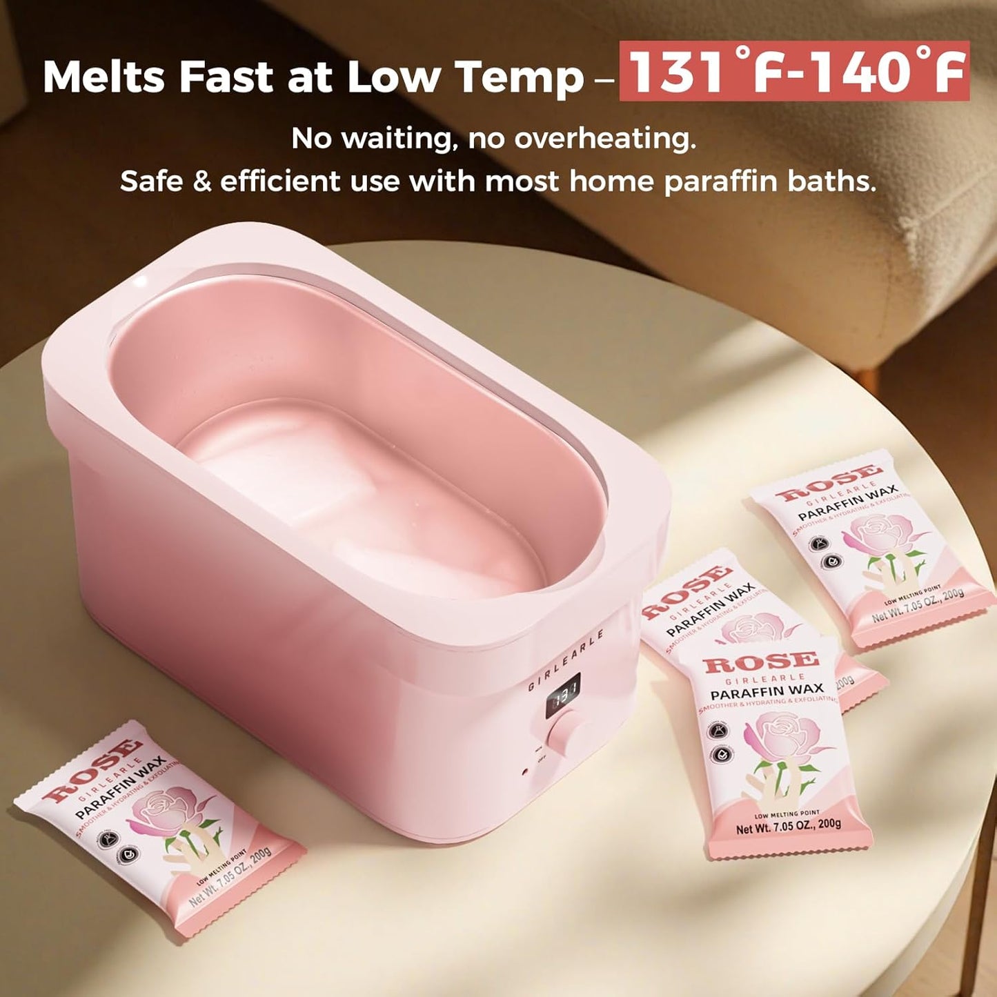 Paraffin Wax Refills 10 Packs for Paraffin Wax Bath Machine - for Dry Cracked Skin on Hands, Feet, Elbows - Moisturizing Hydration to Relieve Stiff Muscles & Joints (Rose)