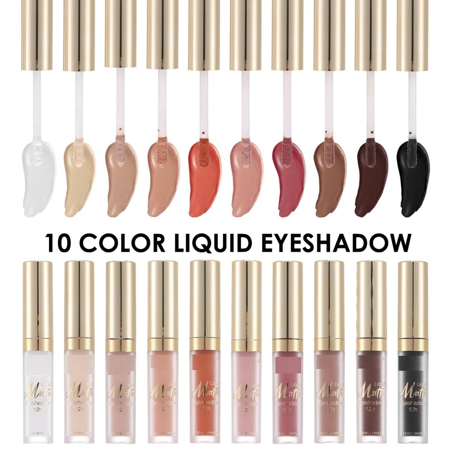 MAEPEOR Matte Liquid Eyeshadow 10 Colors Naked Smooth Creamy Eyeshadow Long Lasting and Waterproof Lightweight Cream Eye Shadow (P04 Banyan)