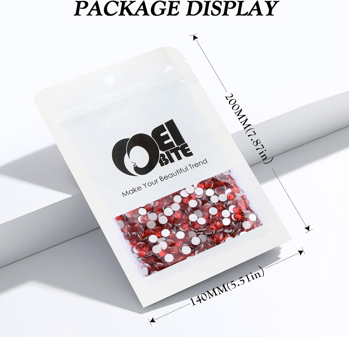 Red Flatback Rhinestones, Glass Rhinestones for Nail Art and Craft, Glue Fix, Loose Crystal Gemstones(Red, SS20, 2880pcs, 4.6-4.8mm)