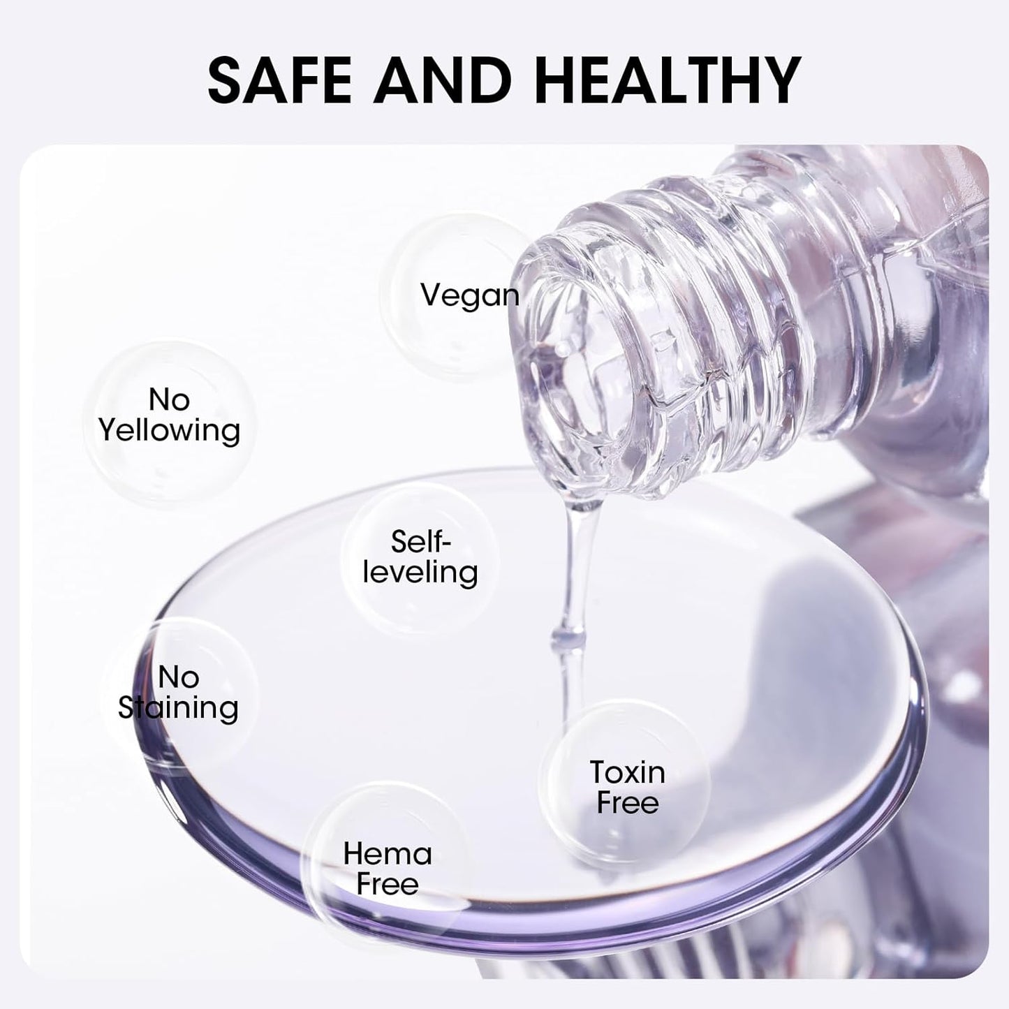 GELLEN Clear Nail Polish Top Coat, High Gloss Shine Top Coat Quick Air Dry UV-Resistant, Long Wear and Scratch Resistant, Chip Resistant, Protects Color & Nails, Non UV Gel, Hema Free, Non-toxic