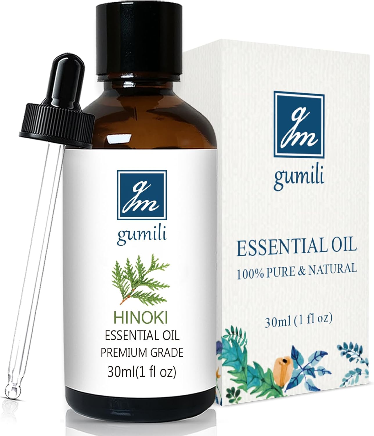 Hinoki Essential Oil 1 Oz – 100% Pure Natural Hinoki Oil for Diffuser, Skin, Hair, Massage & DIY, Refreshing Woodsy Aroma