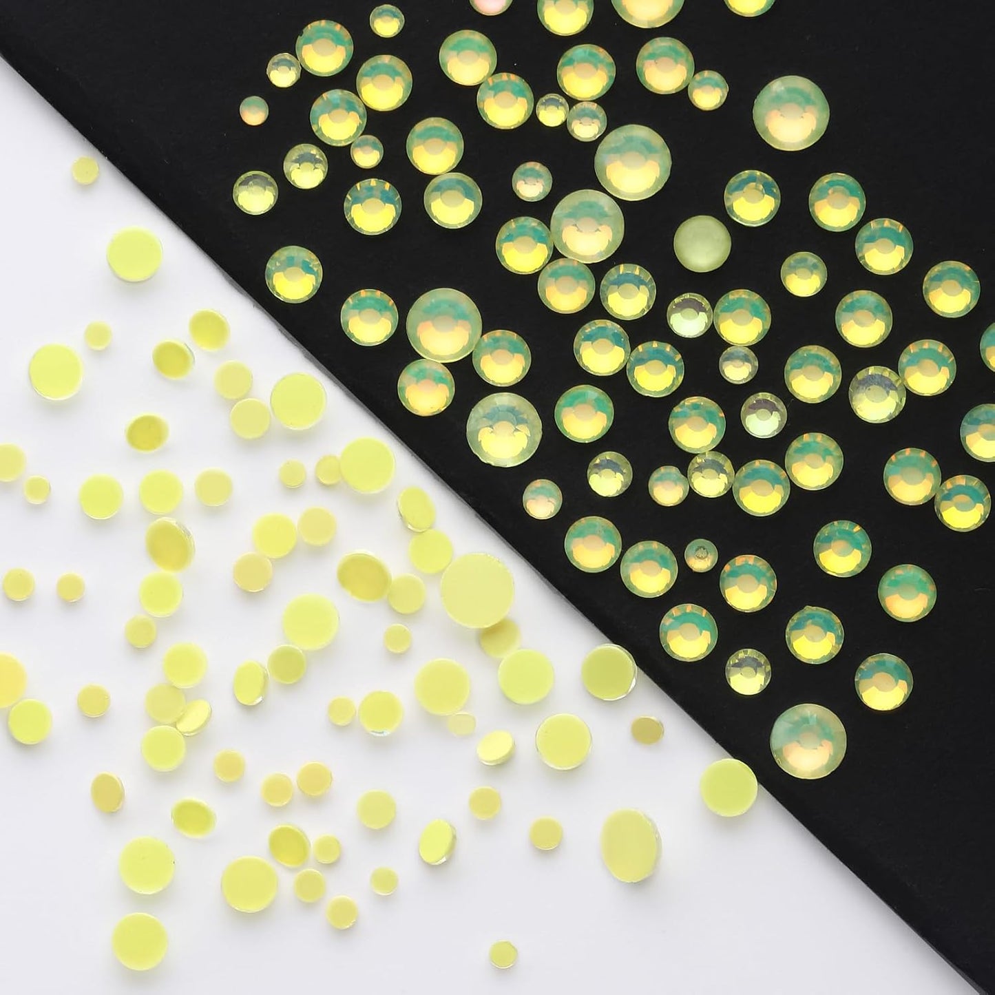 F Yellow Flatback Rhinestones, Glass Rhinestones for Nail Art and Craft, Glue Fix, Loose Crystal Gemstones(F Yellow, SS20, 1440pcs, 4.6-4.8mm)