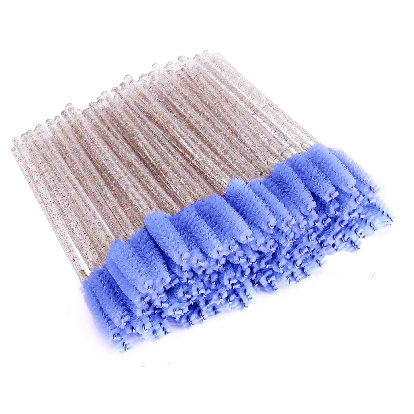 BTYMS 100 Pieces Disposable Eyelash Brush Mascara Wnad Brow Spoolie Brush Lash Applicator Spooly for Lash Extensions - Purple