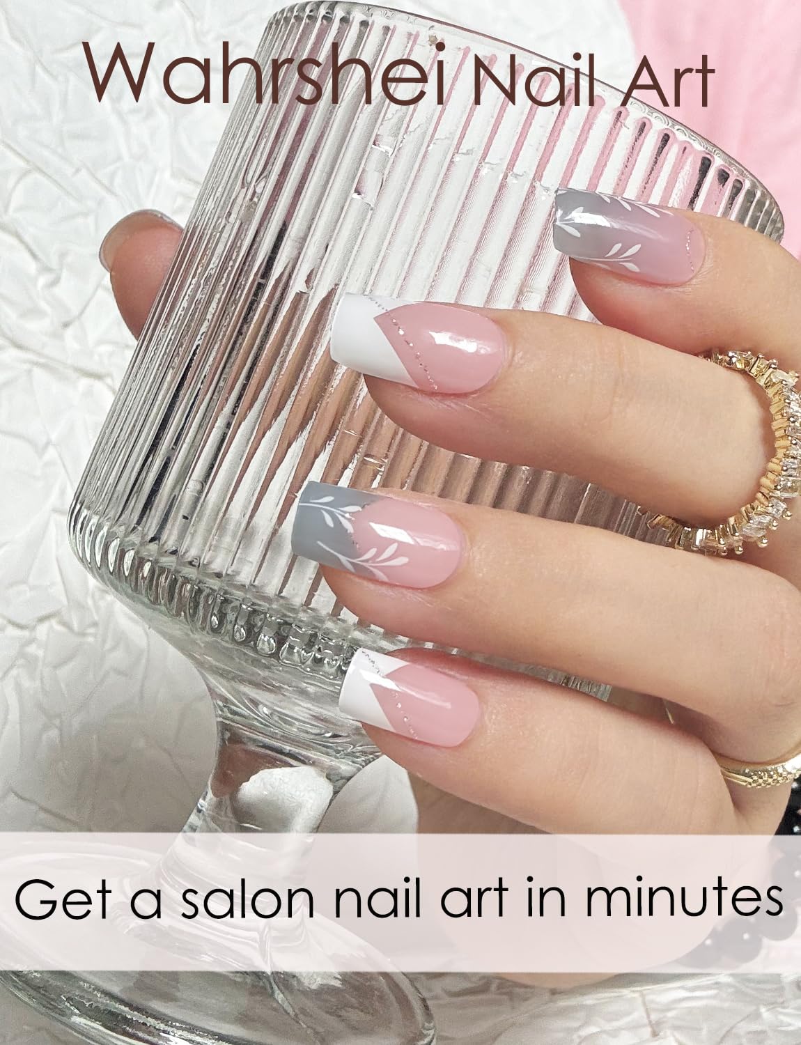 Semi Cured Gel Nail Strips, 20PCS B French Gradient UV Gel Nail Wraps, Gel Nail Stickers, UV Light Required