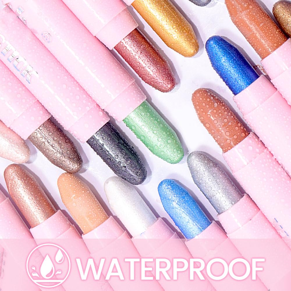 evpct 1Pcs Stone Matte Cream Eye Shadow Brightener Sticks for Eyes Waterproof Pigmented, Double Ended Cream Eyeshadow Stick Pencil Pen with Applicator, Eye Shadow Palette Highlighter Makeup 22