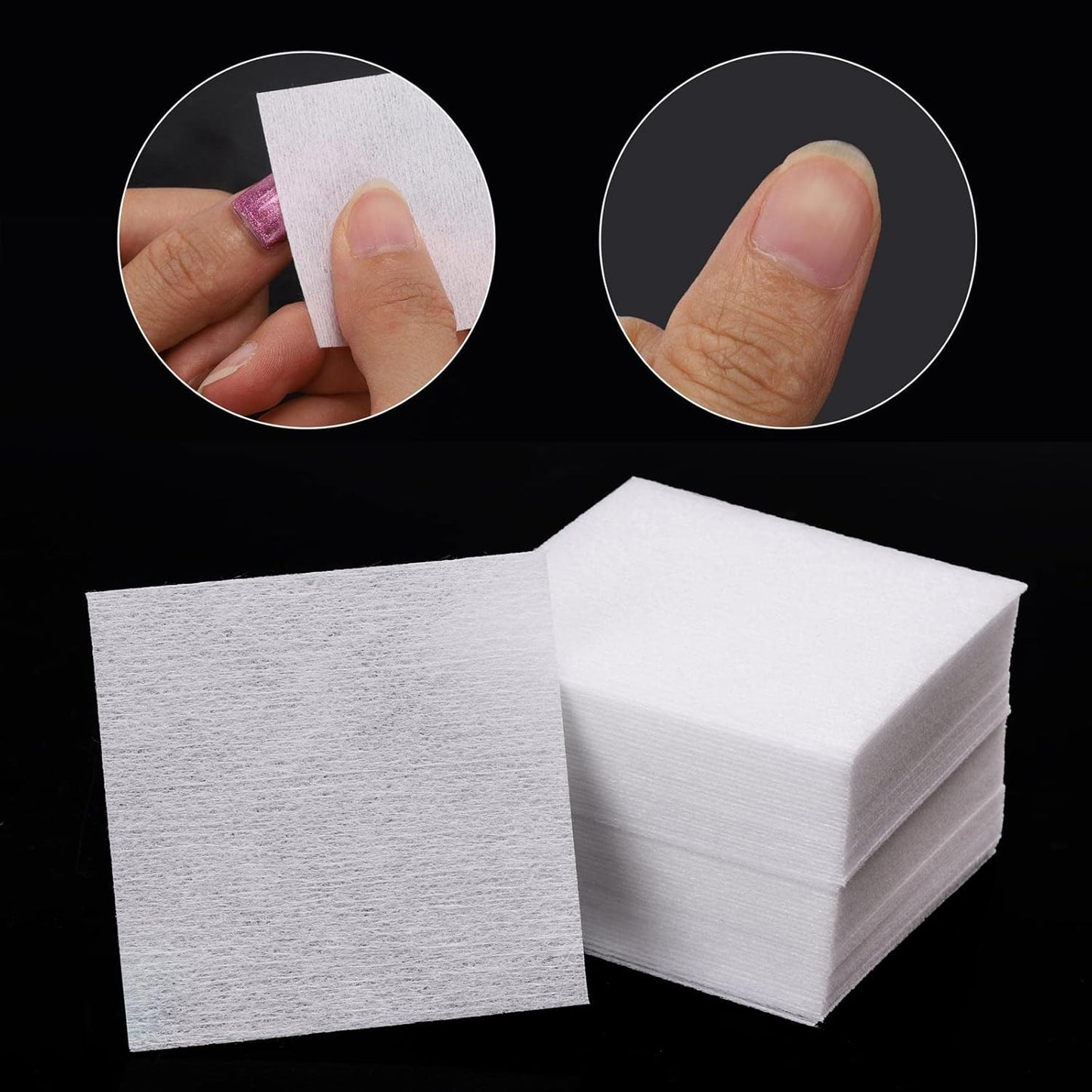 2600 Pcs Lint Free Nail Wipes for Gel Nail Disposable Nail Polish Remover Wipes Cotton Pads White, 8 Pack