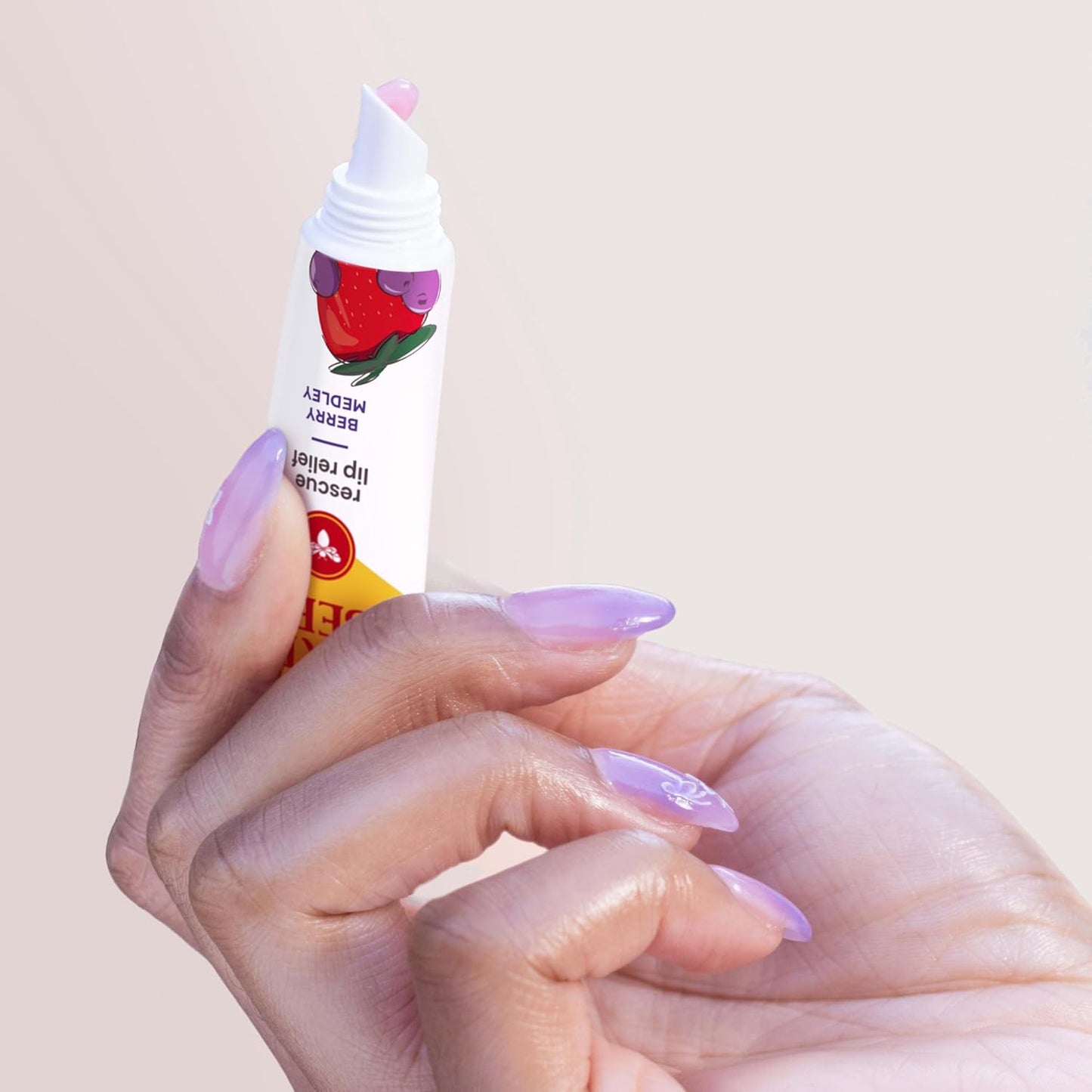 Burt's Bees Rescue Lip Relief, Berry Medley, Hydrating Lip Balm for Dry Cracked Lips, with Responsbily Sourced Beeswax and Shea Butter, 100% Natural Origin, 1 Squeezy Tube, 0.35oz