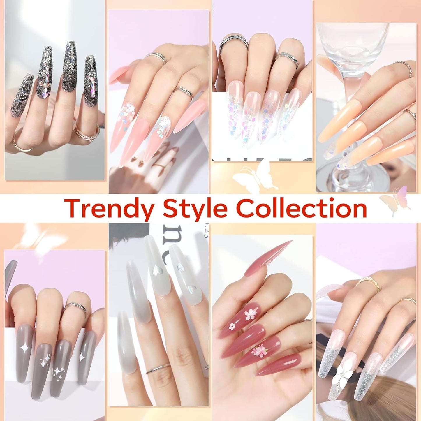 Modelones Poly Nail Gel Kit 133pcs with LED Nail Lamp Nail Extension Gel Complete Poly Nail Art Tools Manicure Kit Professional Starter Nail Art Supplies Gift DIY at Home