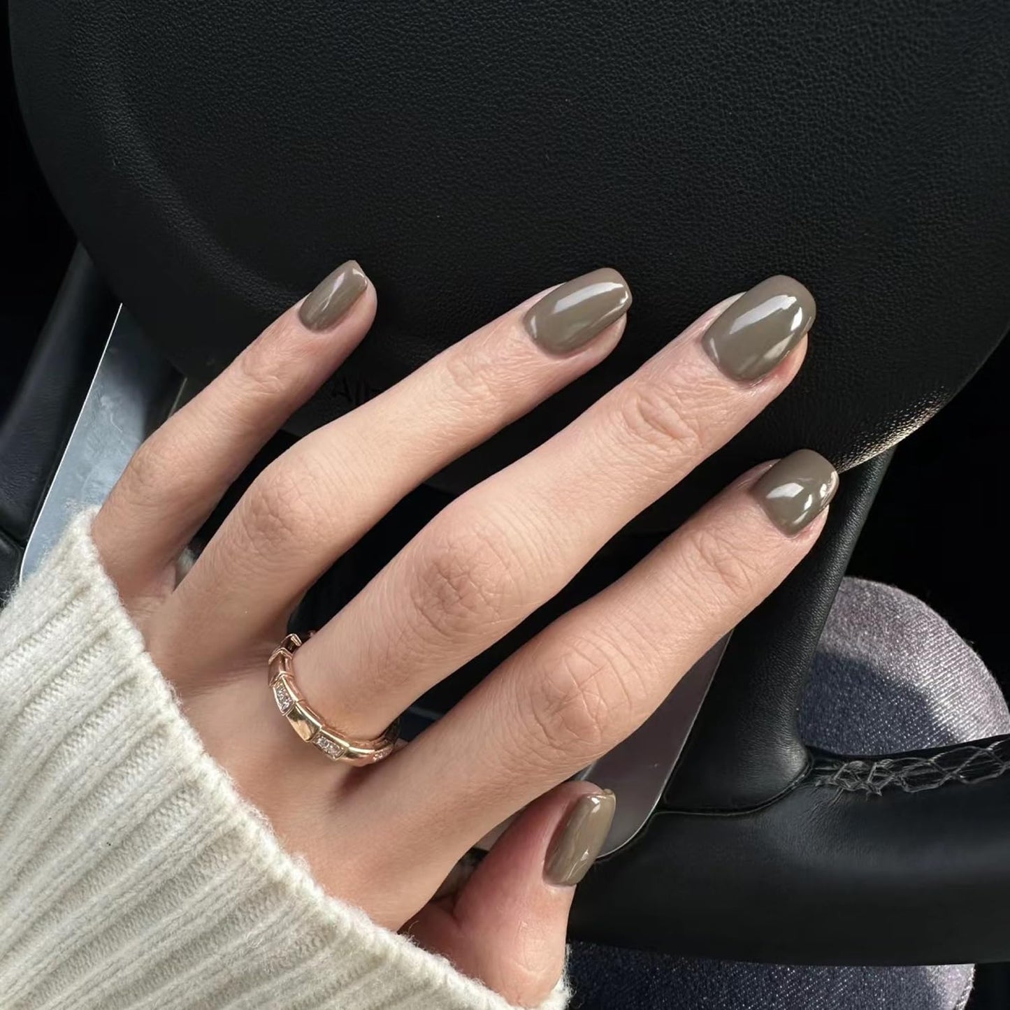 Semi Cured Gel Nail Strips, 20 PCS Gel Nail Stickers Work with UV Light, Gel Nail Wraps, Salon Quality & Easy to Use - Moss Green