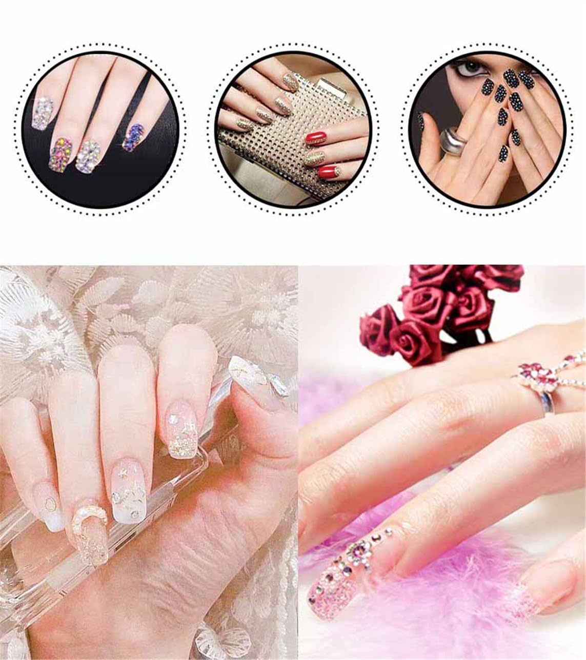 2250 Pcs SS16 4mm AB Flatback Rhinestones for Nails Art Crafts Glitter Round Shine Gems Crystals DIY Clothes Shoes （Green AB）