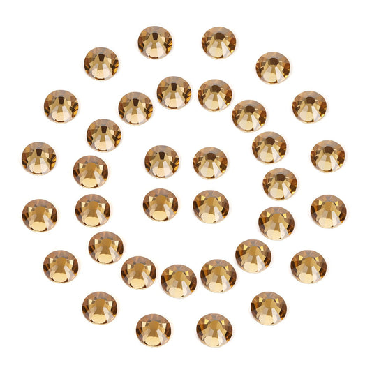 288Pcs Topaz Crystal Rhinestones,Glass Flatback Rhinestones Gemstones for Nail Face Makeup Art Crafts Clothes Decoration -(SS30,6.5mm,Topaz)