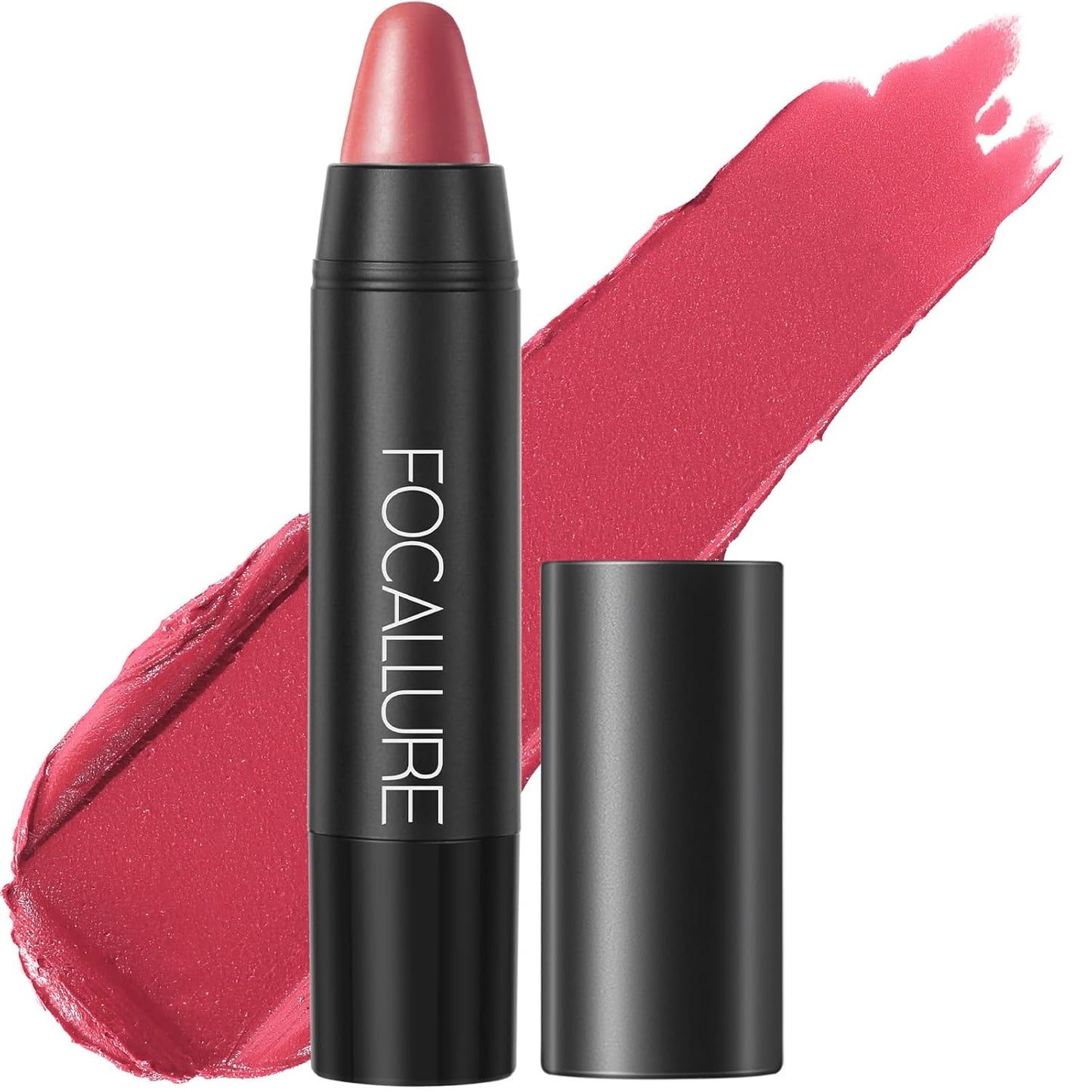 FOCALLURE Ultra Chic Matte Lipstick,Rich Vitamin E Lip Crayon,Lightweight Matte Color without Drying or Fading,Long Lasting Waterproof Lips Makeup,SMOKY CARMINE