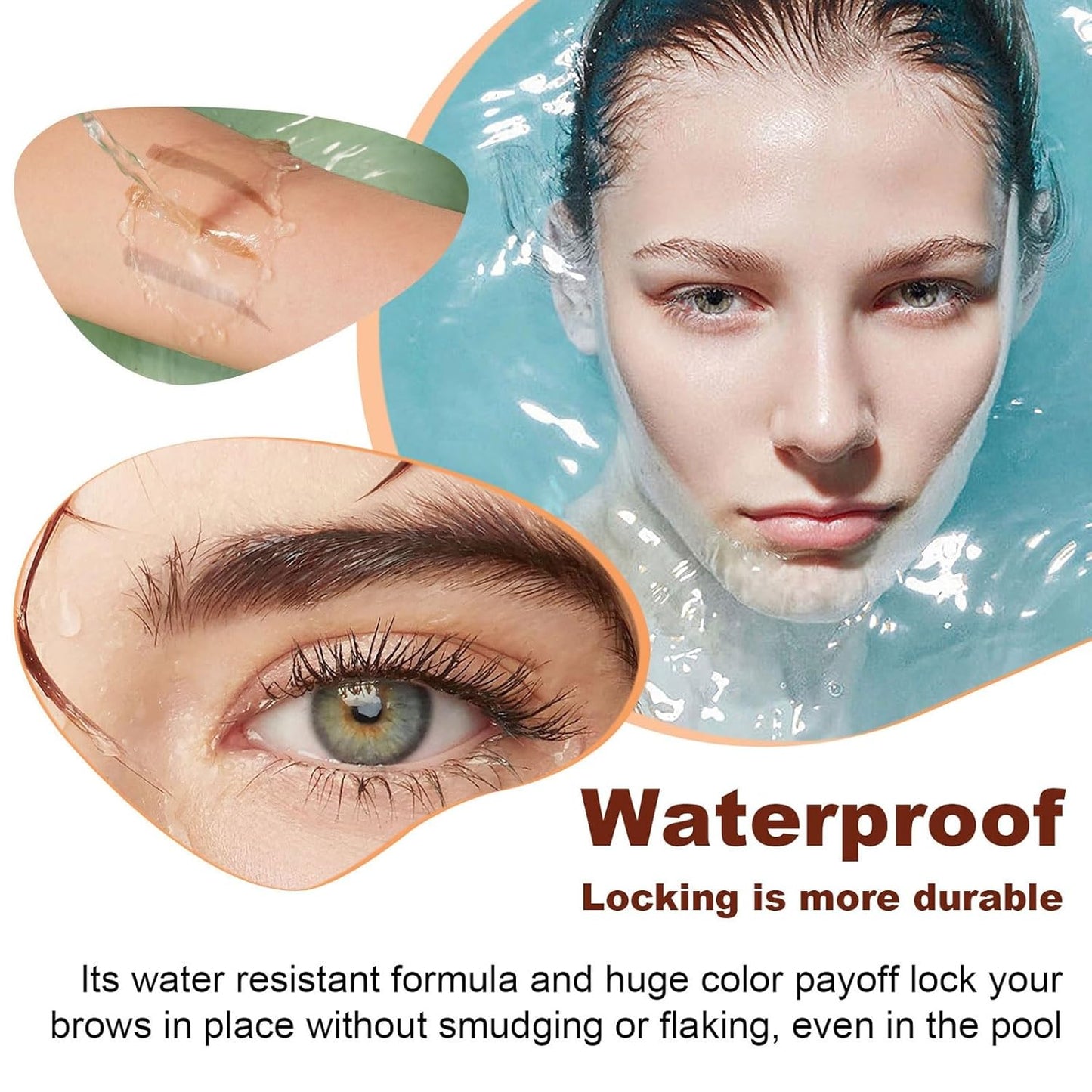 Tattoo Peel Off Eyebrow Gel Tint, Long Lasting Brow Tint, Transfer Proof and Waterproof Tint Peel Off Brow Gel, Last Up to 3 Days, For Fuller & Defined Brows Makeup, Brown